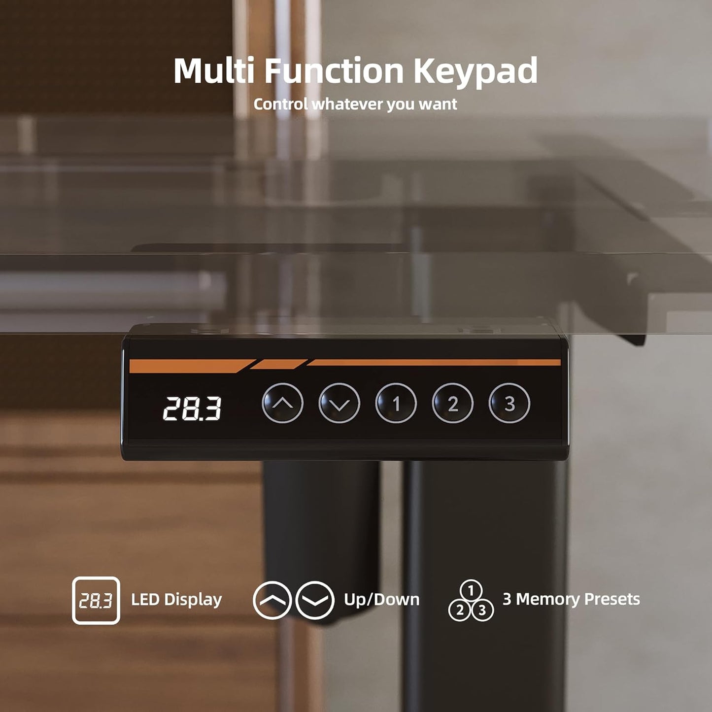 Claiks Standing Desk Frame, Electric Stand Up Desk Legs Frame Workstation Up to 63",T-Shaped Adjustable Standing Computer Desk for Home and Office, (Black Frame only)