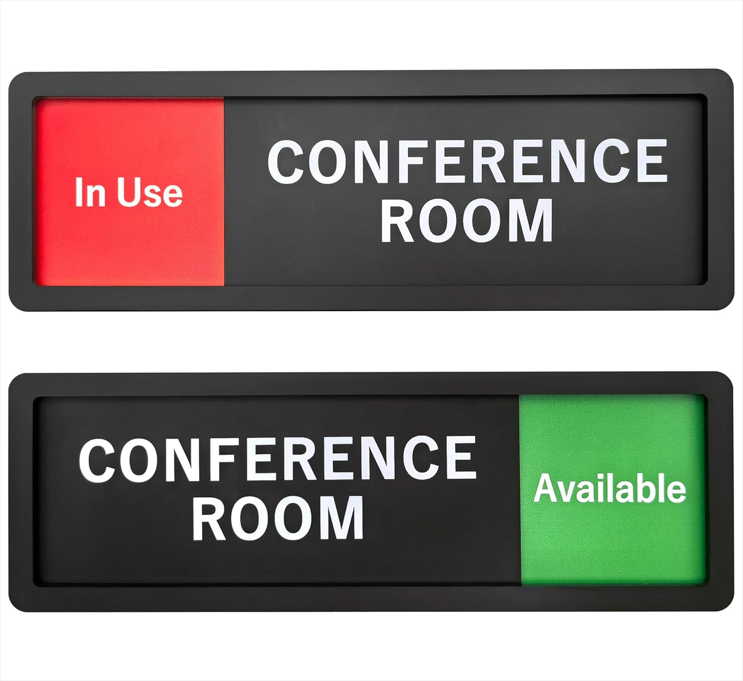 Conference Room Sign – In Use / Available Slide Switch Sign, Premium Durable Acrylic Material, Super Strong Self-Adhesive, Quick Installation, Suitable For Your Home And Business (9×3 Inches, Black)(Conference Room)
