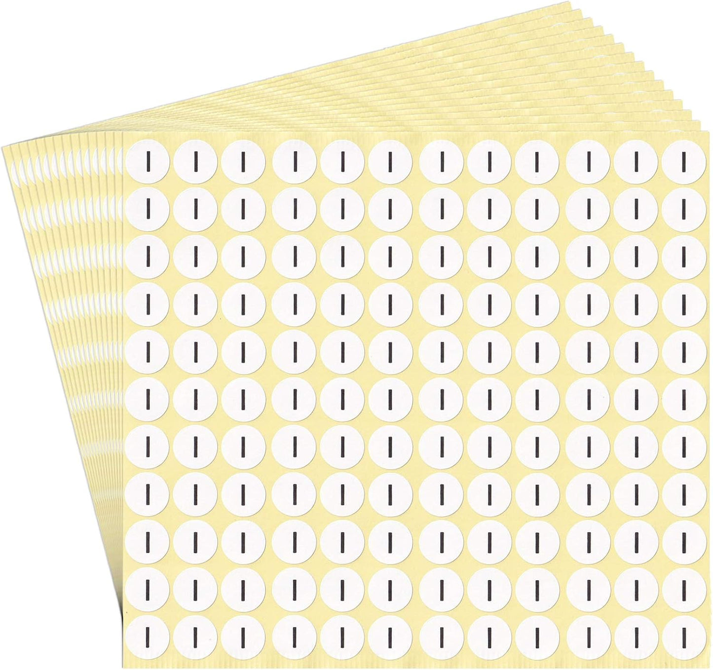 dealzEpic - Alphabet Stickers of The Letter I - Small Round Paper Self-Adhesive Peel and Stick Letter Labels - Set of 15 Sheets