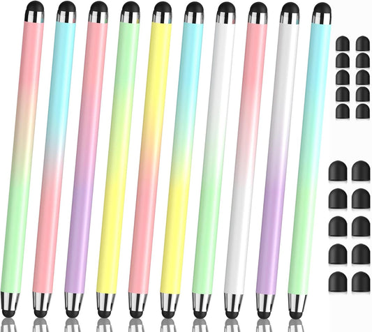 Stylus Pen for Touchscreen,10 Pack Gradient Colors,2 in 1 Stylus, High Sensitivity and Precision, Stylus Pen for ipad,iPhone, Android,Samsung,Galaxy Microsoft,Kindle All Capacitive Touch Screens