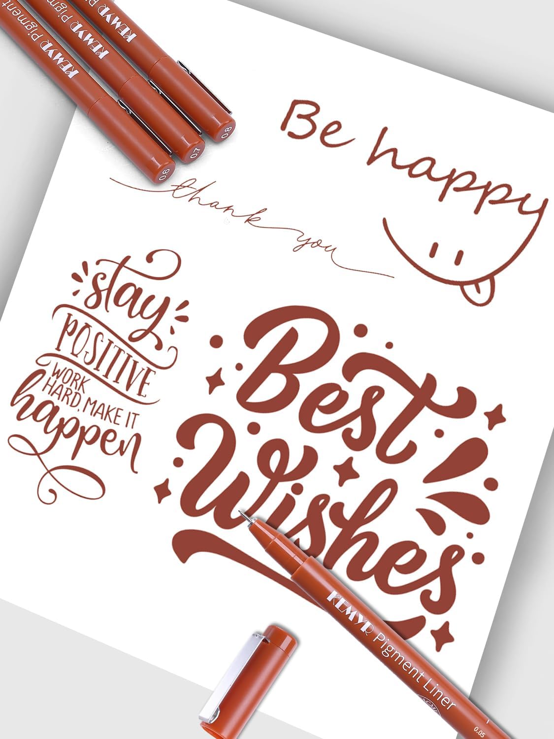 10 Micro Fine liner Drawing Art Pens Calligraphy Pens: 0.05mm-1.0mm Size Art supplies Waterproof Archival Sepia Ink Markers For Artists,Use for Professional Watercolor,Sketching