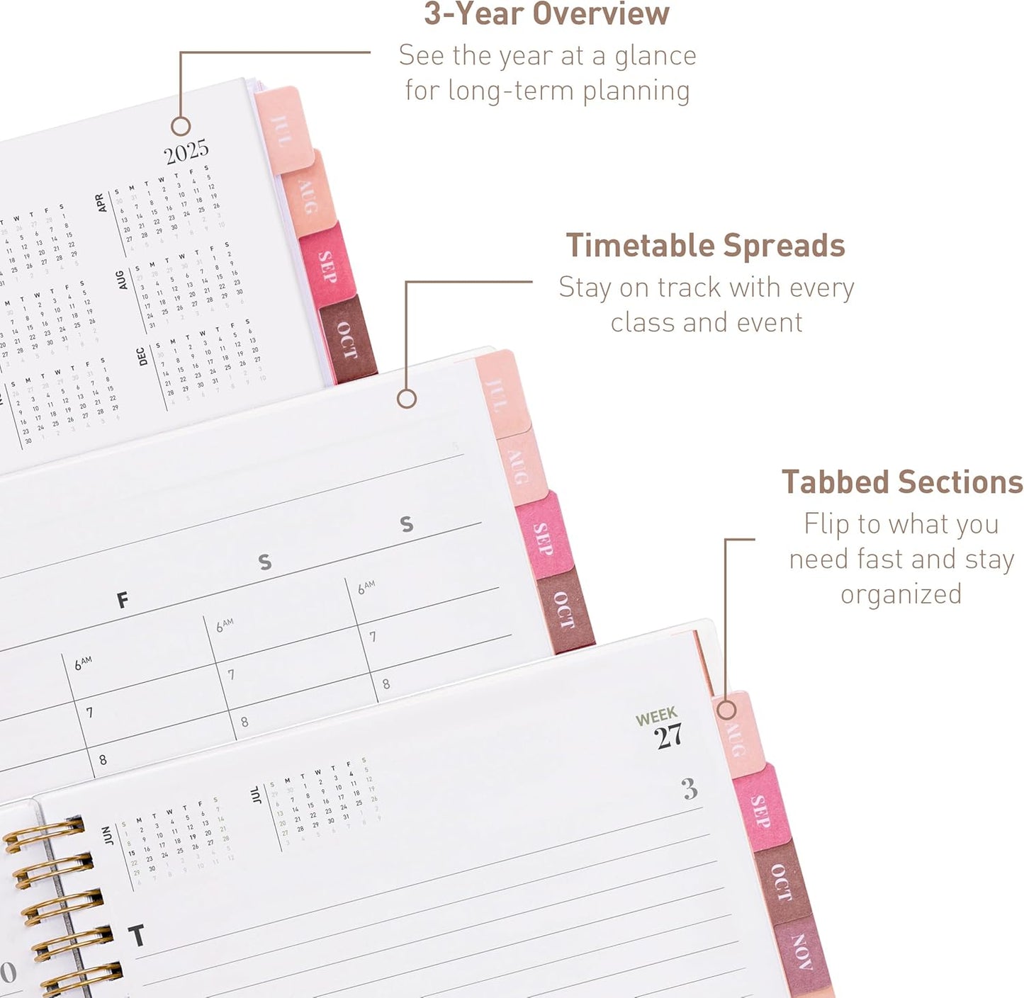 Rileys Academic Planner 2025-2026, Daily, Weekly & Monthly Planner, July 2025 - June 2026, Student Notes Pages, Twin-Wire Binding, Weekly Agenda for School & Work (8.5 x 11-Inches, Green)