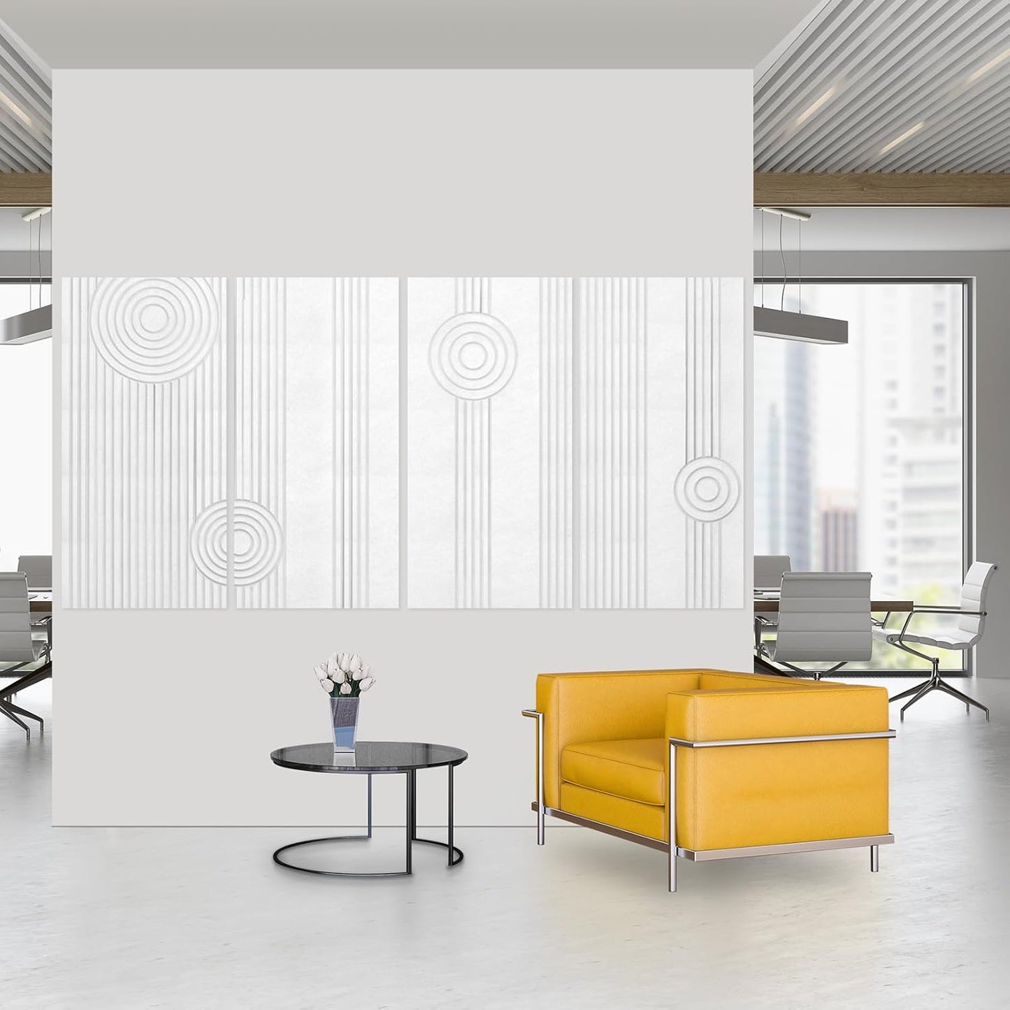 UMIACOUSTICS 4 Pack Art Acoustic Panels,Total 94.4” x 47.2” Sound Proof Wall Panels,Decorative Sound Treatment Panel for Home, Office, Recording Studio,White