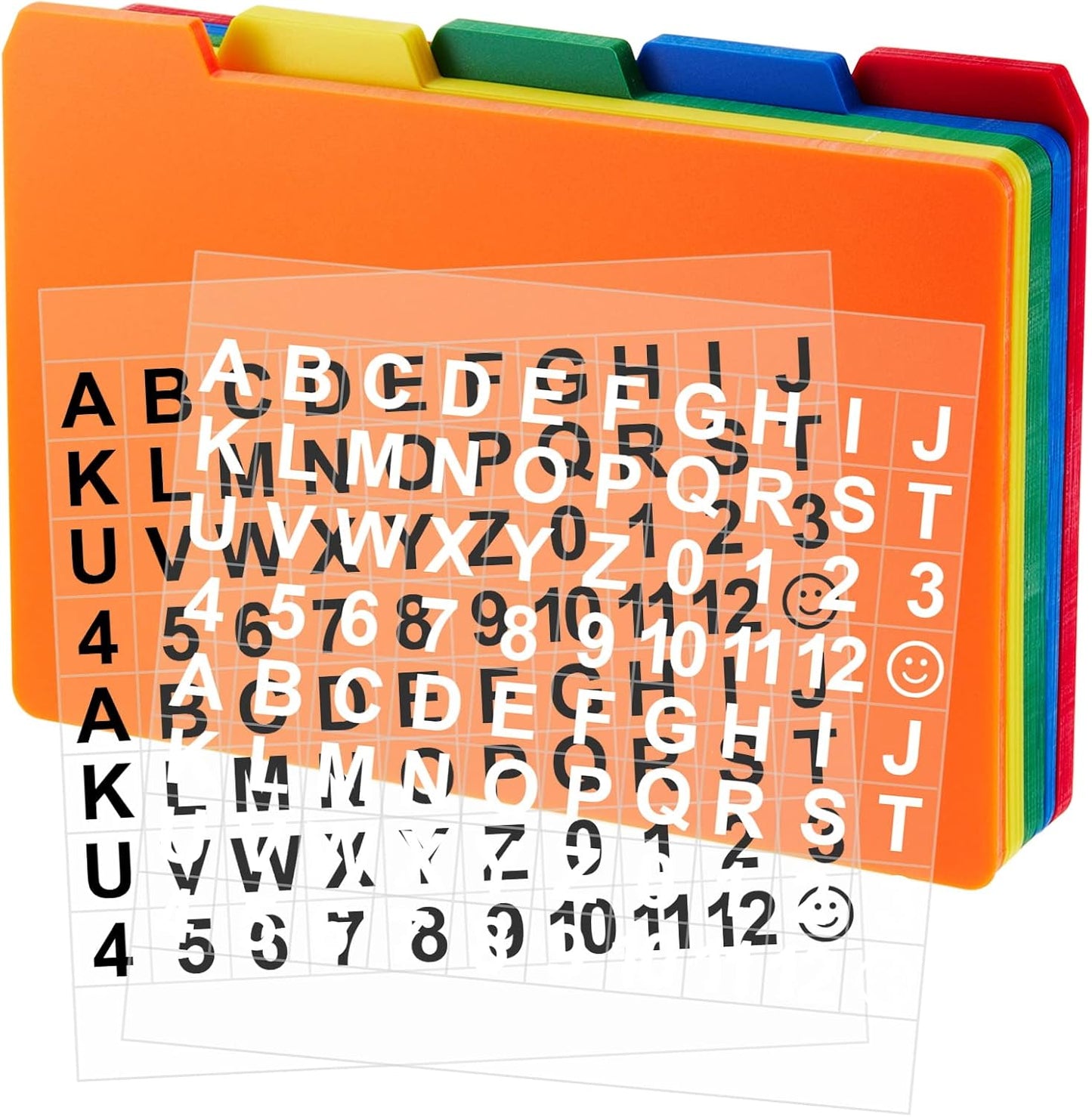 Lewtemi 50 Pcs Index Card Dividers 5 x 8 Inch Index Card Dividers with Tabs Guides with 2 Pcs Alphabet Number Stickers for Office Recipe Business Classroom (Assorted Color)