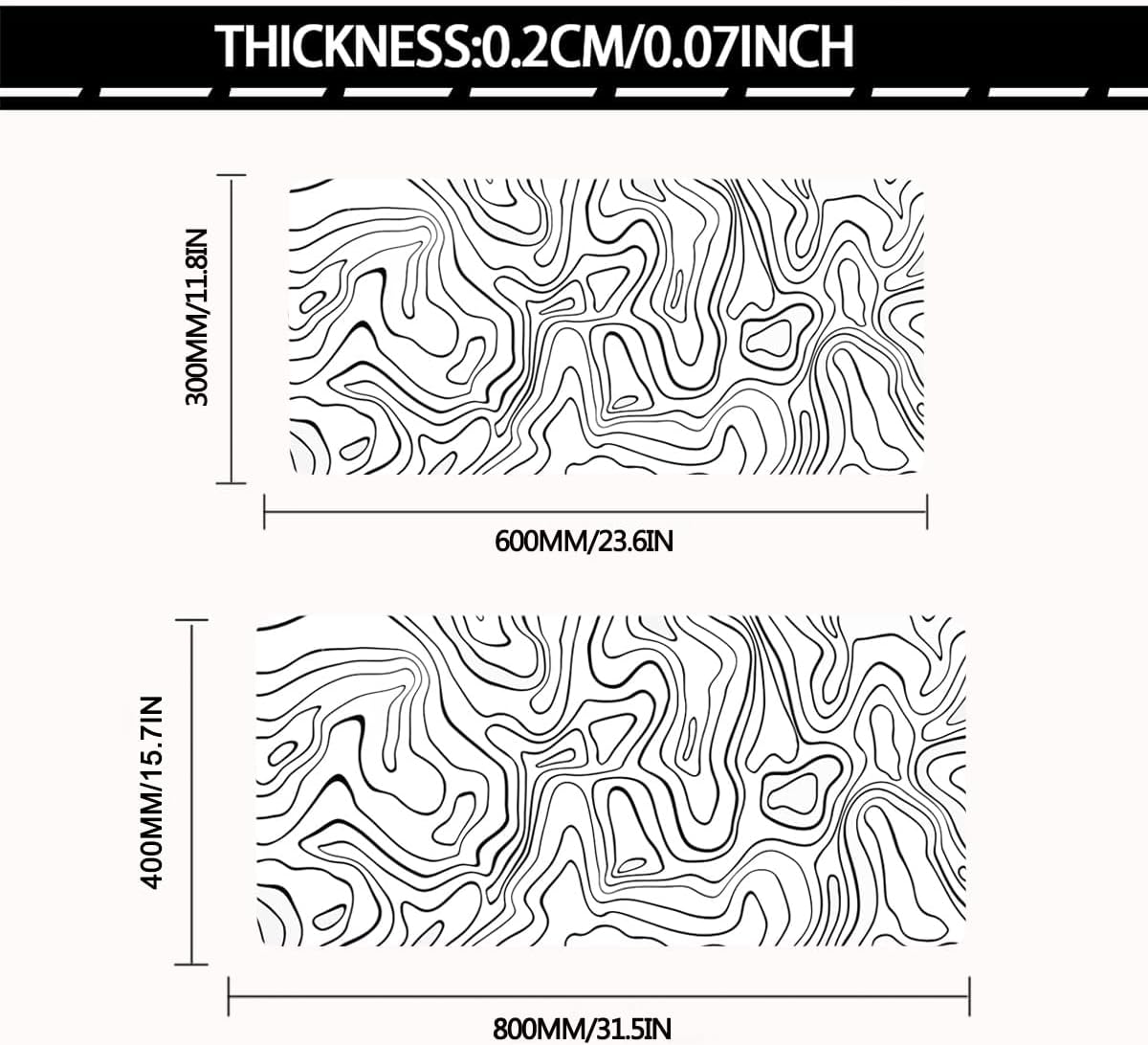 Large Gaming Mouse Pad with Stitched Edges, Anti-Slip Base, for Keyboard and Mouse