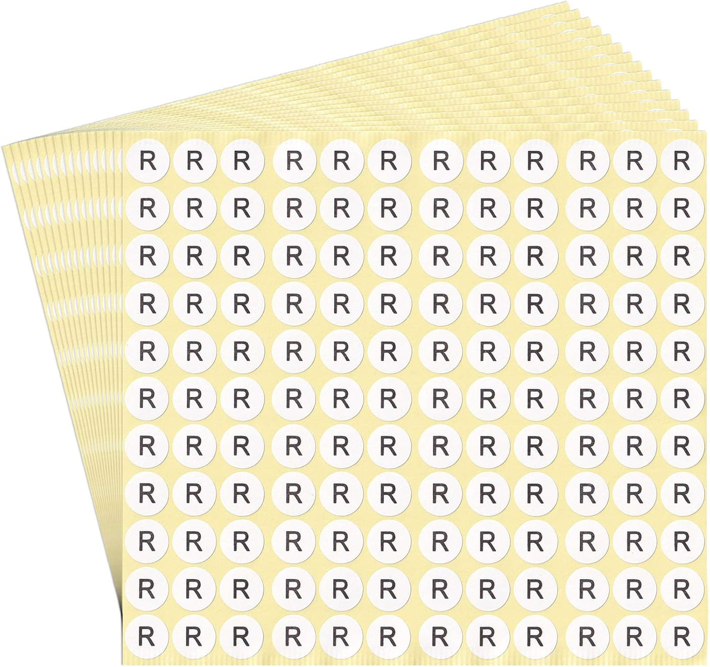 dealzEpic - Alphabet Stickers of The Letter R - Small Round Paper Self-Adhesive Peel and Stick Letter Labels - Set of 15 Sheets