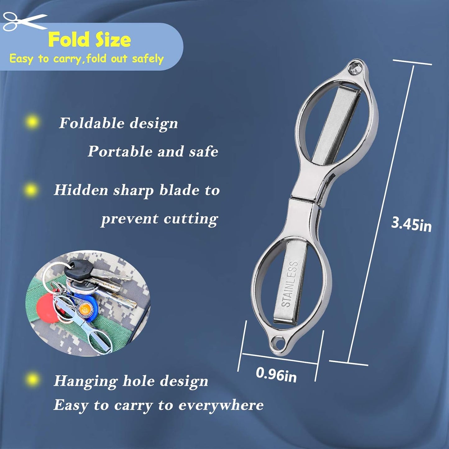 firiKer Home Office Travel Folding Scissors, Stainless Steel Telescopic Cutter, Christmas Stocking Stuffers for Men & Women, Christmas Gifts Stocking Stuffer Ideas, Trip Scissors for Xmas gift