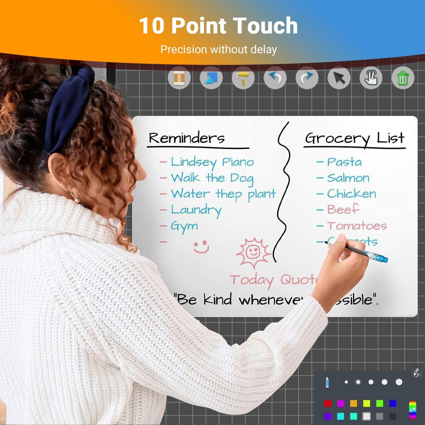 Smart Board, 55 Inch Digital Electronic Whiteboard and Smartboard for Classroom, Screen Mirroring for Live Streaming Capacitive Touchscreen, Digital Signage Displays and Player for Advertisin