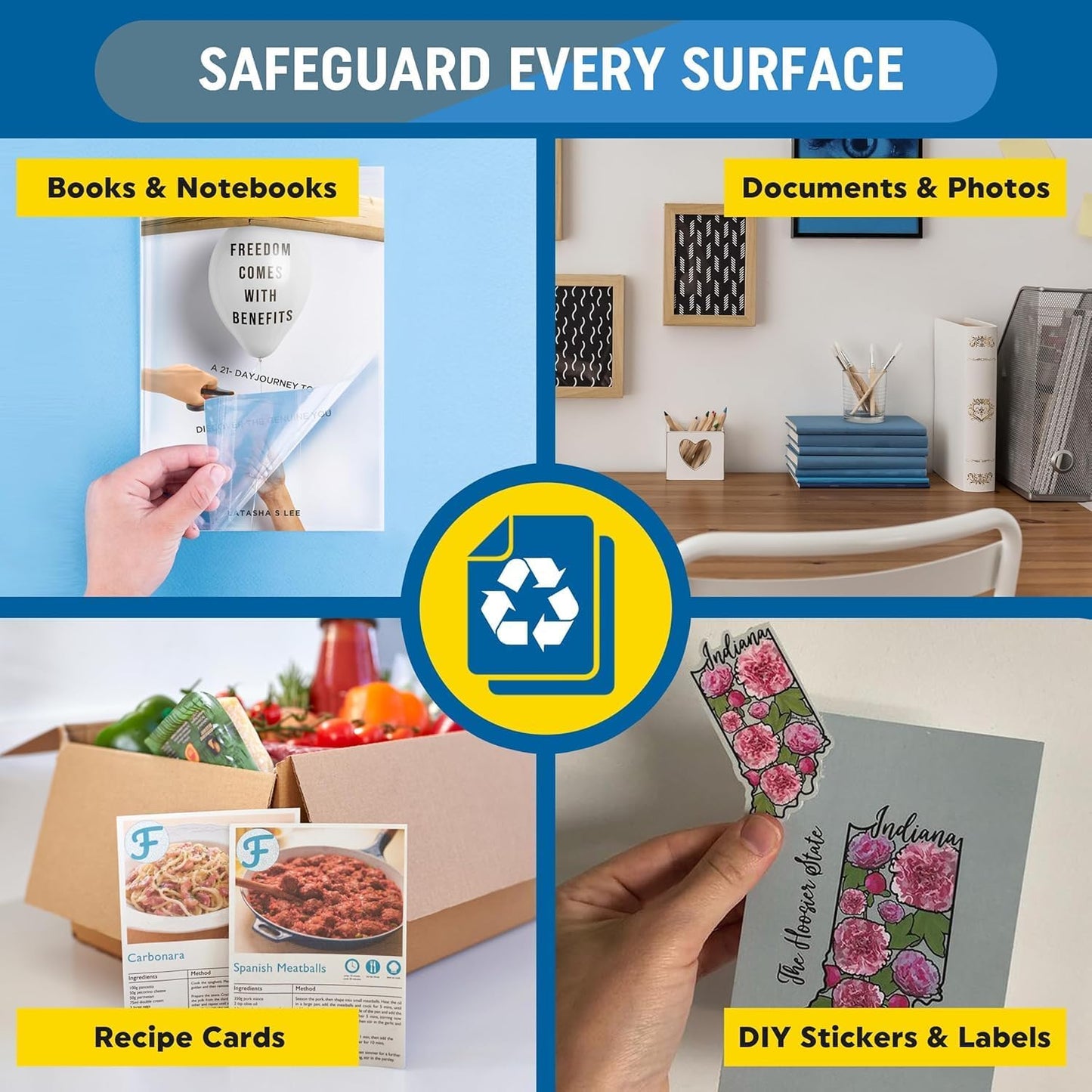 Self Laminating Film Anti-UV Vinyl (12”x15ft Glossy): Clear Vinyl Roll Laminating Paper - Self Adhesive Laminating Sheets, Sticker Laminate Sheets Waterproof, Self Laminating Sheets Transparent Vinyl