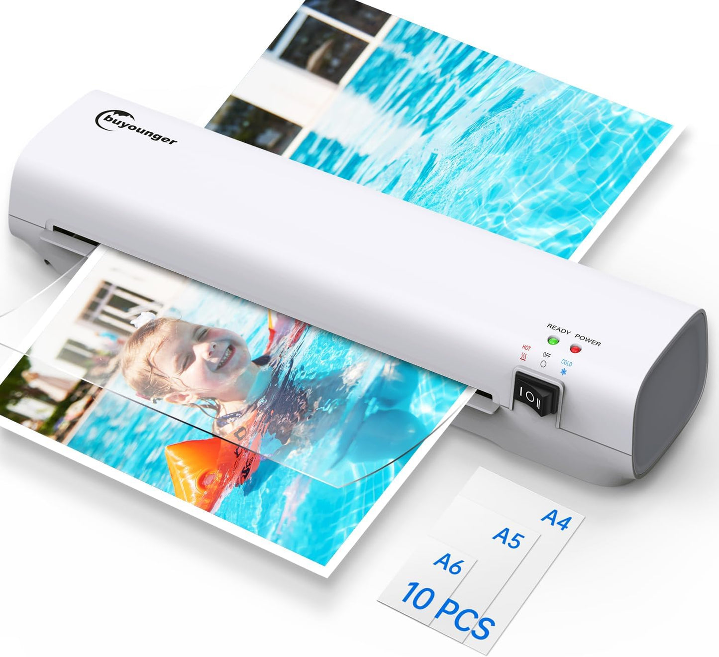 Laminator Machine with 10 Laminating Sheets, 9 Inch Laminator Hot & Cold for A4/A5/A6, Thermal Laminating Machine for Home School Office