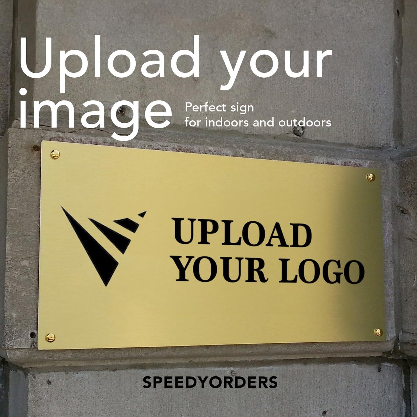 Custom Outdoor Metal Sign, Personalized Aluminum Safety and Business Sign, Waterproof White Aluminum (Logo, 24x18 In)