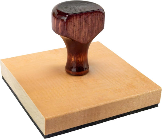 Custom Logo Hand Stamp - Personalized Wood Rubber Stamp - Upload Your Own Image (4"x4")