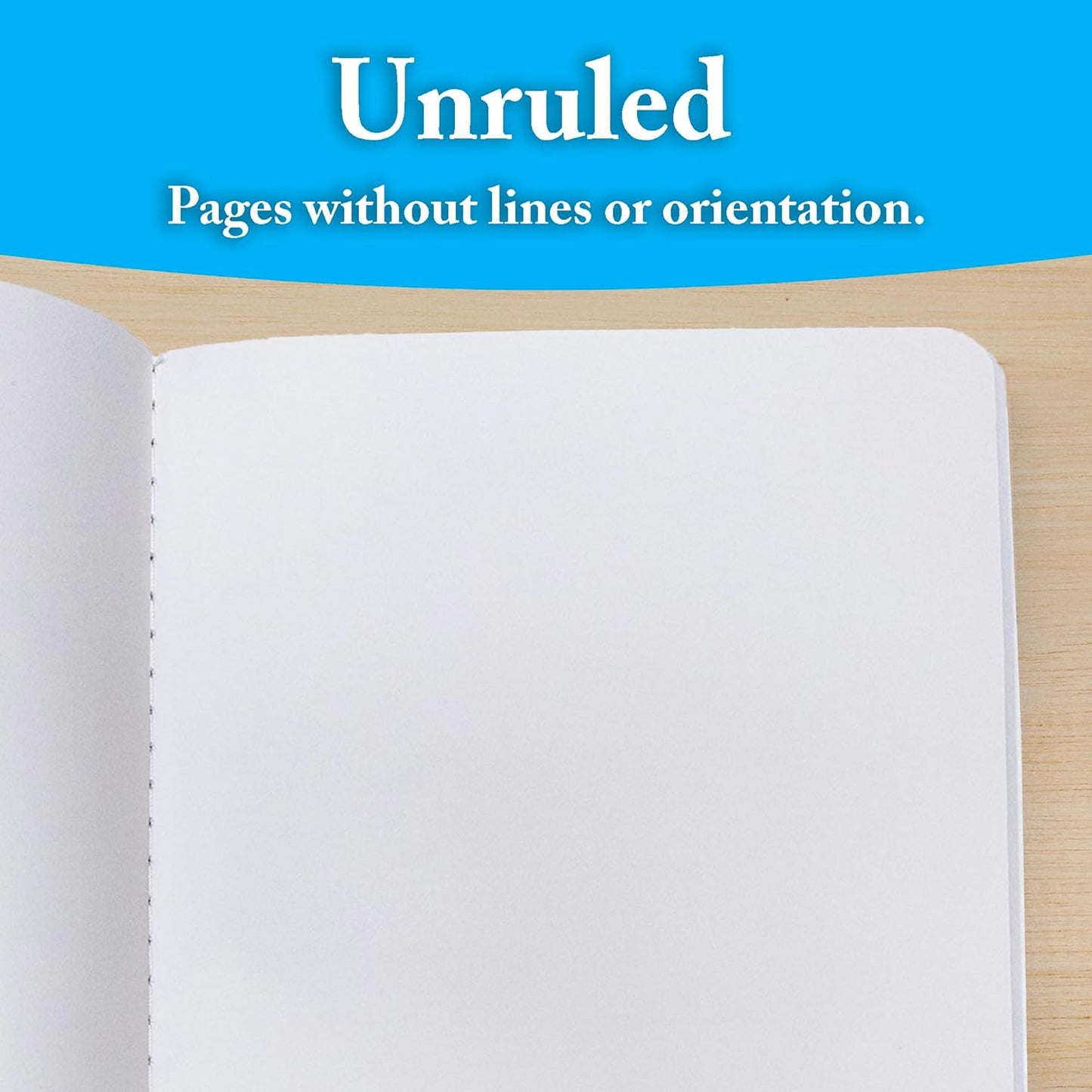 BAZIC Composition Book Blue Marble Unruled Ruled 100 Sheet Notebook, Blank Page Journal Comp Notebooks for School, 2-Pack