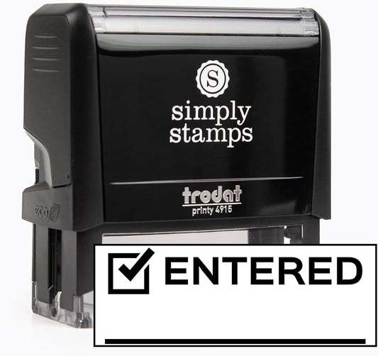 Entered Office Stamp | 4 Different Sizes | 20 Designs | Multiple Color Options | Perfect for Quick Validation of Office Documents (Entered, Xtra Wide)