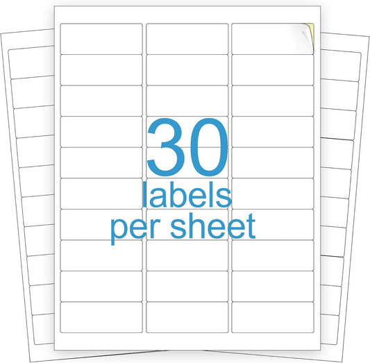 KKBESTPACK 30 Up Shipping Address Labels – 1” x 2-5/8” Self-Adhesive Barcode FNSKU Stickers for Inkjet and Laser Printer (500 Sheets / 15000 Labels)