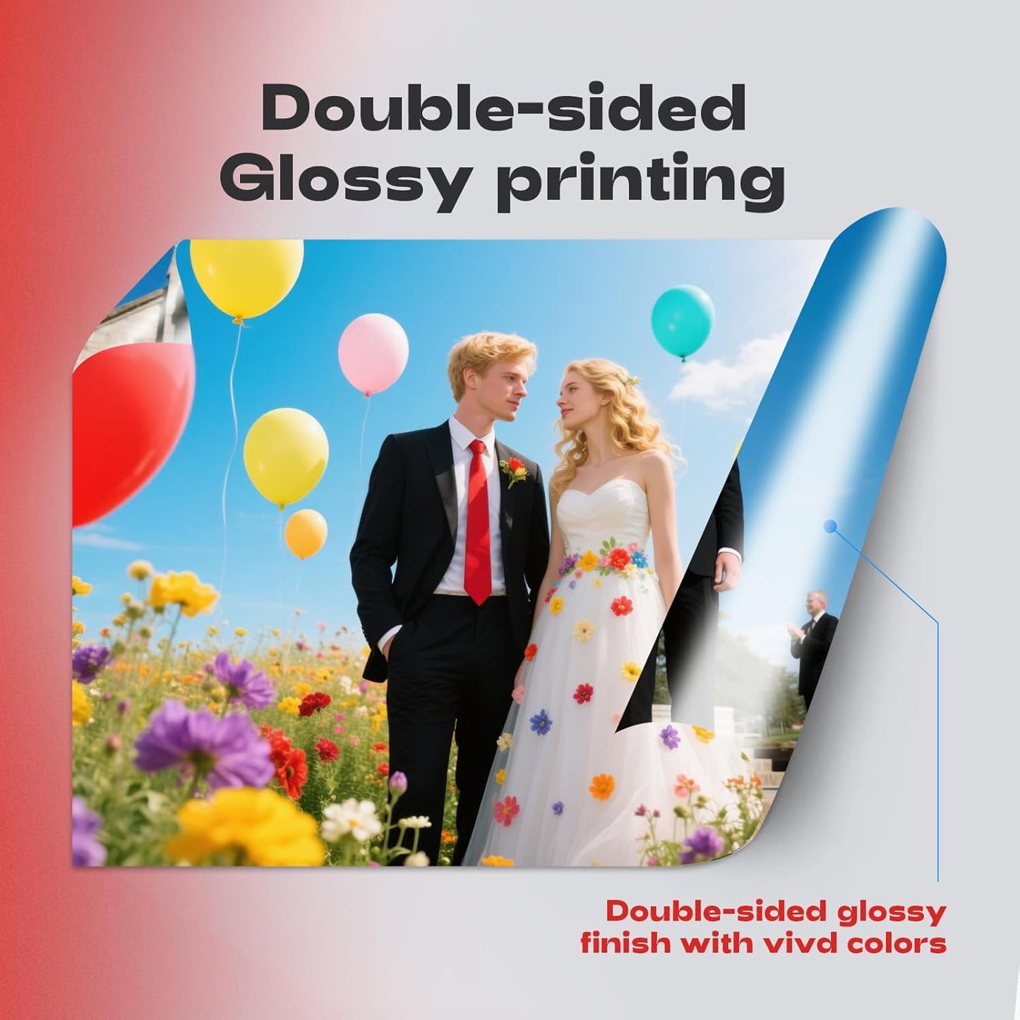 220Sheets Double Sided Photo Paper Glossy Brochure Flyer Paper Inkjet 8.5x11 44lb 160gsm Letter Size for All Dye Ink Printers