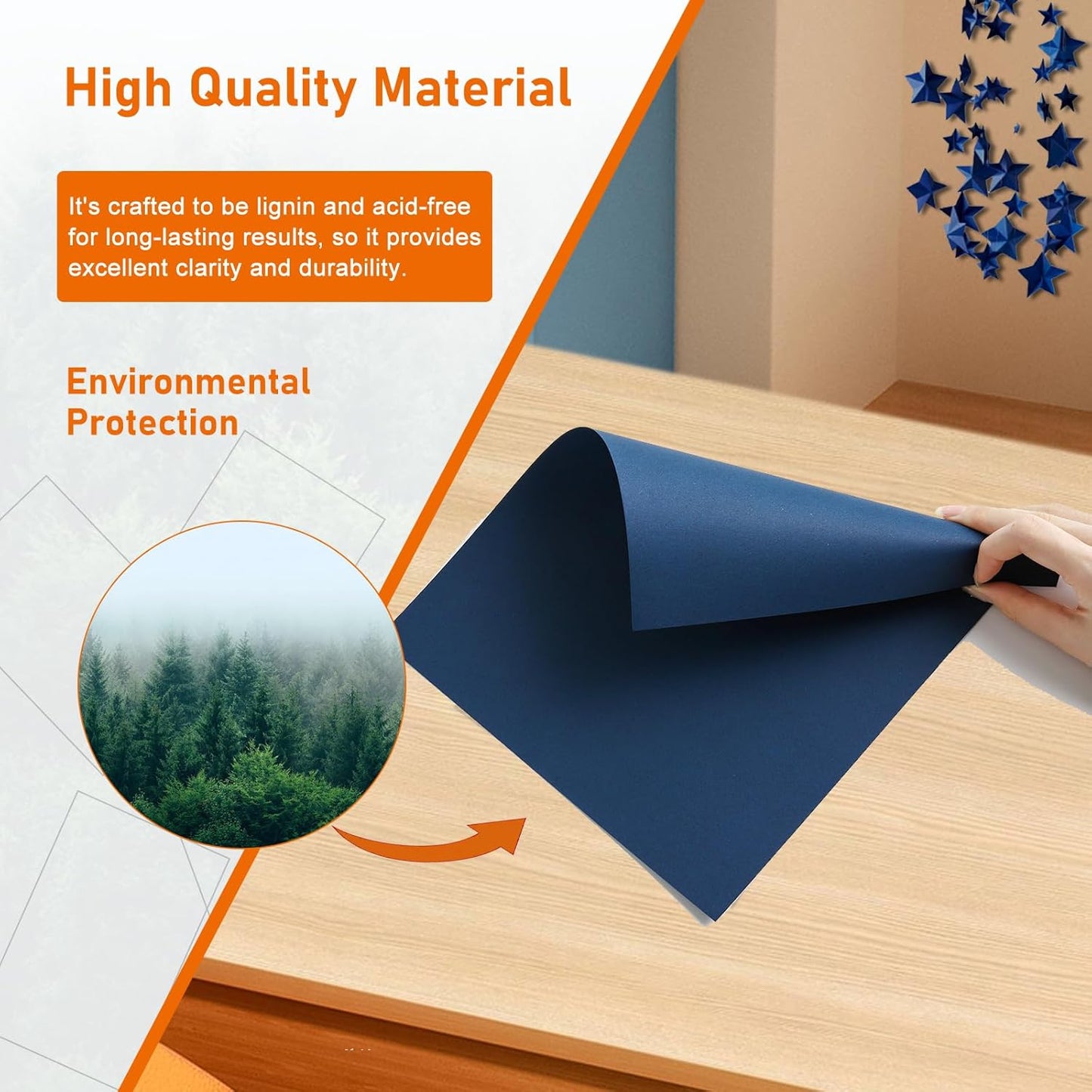 40 Sheets Navy Blue Cardstock 8.5 x 11 Craft Paper, 75lb Heavyweight Construction Paper Card Stock for Wedding Invitations, School Crafting, Memus, Making Cards, Greeting Cards