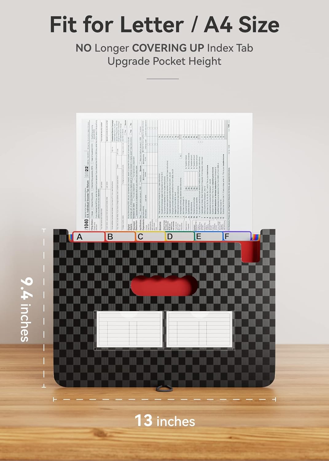 ABC life 26 Pockets Accordian File Organizer,Expanding File Folder/Portable A4 Letter Size Filling Box, Expandable Desktop Accordion Folder, Plastic Paper Document Coupon Organizer with Colored Label