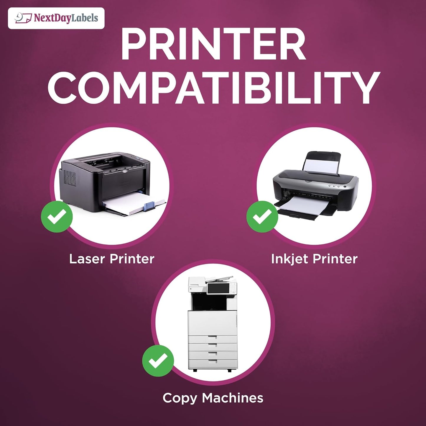 NextDayLabels - Laser/Ink Jet White Labels (4-1/4" x 5-1/2" - 4 Per Page | 100 Labels)