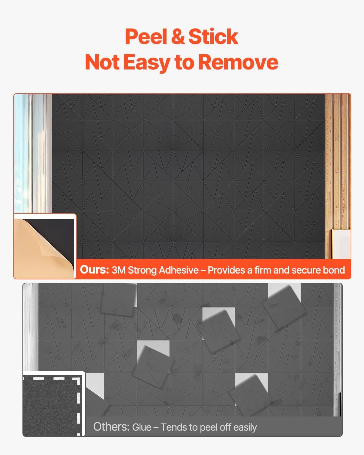 VEVOR 18 Pack Acoustic Panels with Self Adhesive, 11.8 x 11.8 x 0.4 inch Sound Proof Foam Panels, Polyester Fiber Soundproof Wall Panels High Density, for Home, Studio, Office, Theater, Black