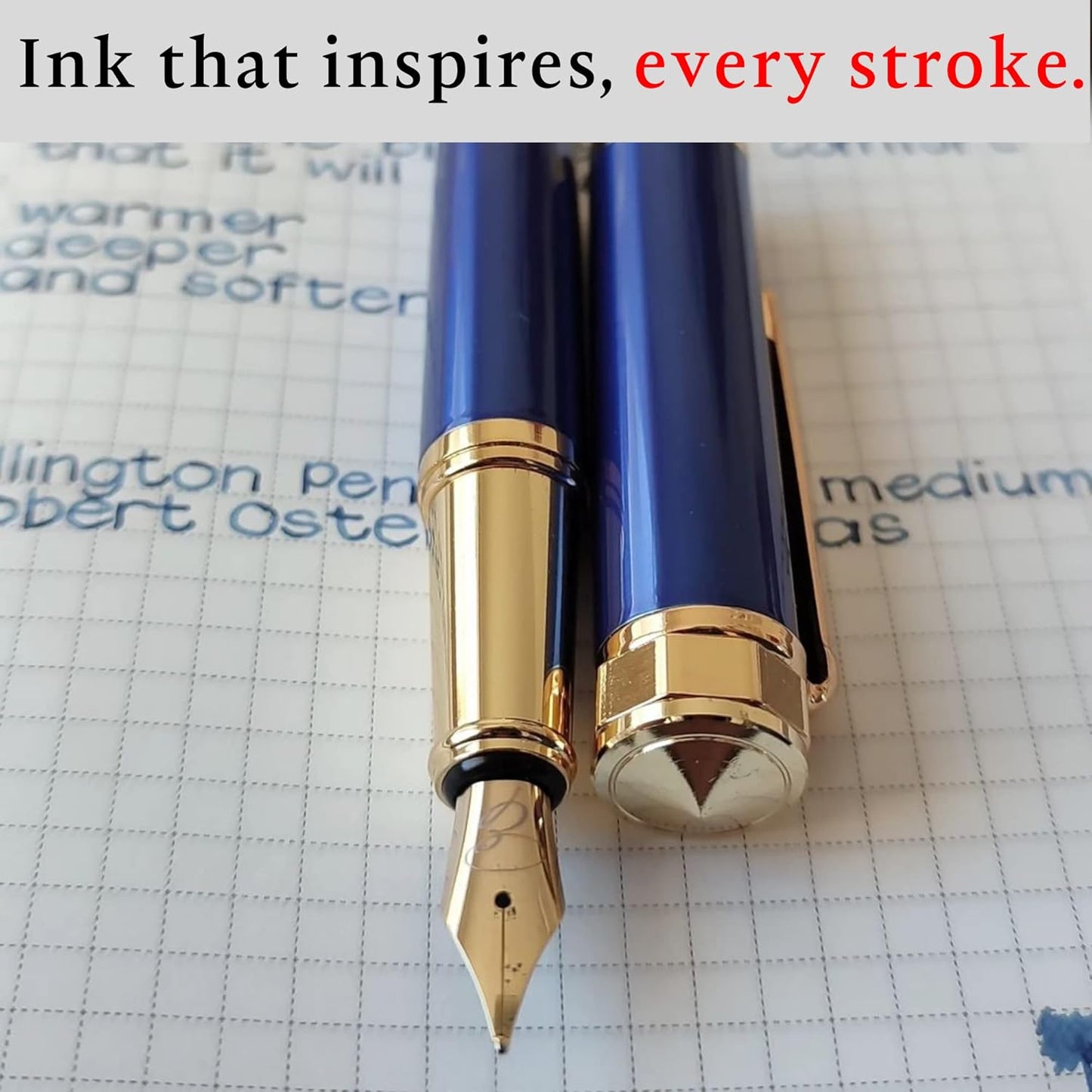 24 Black Fountain Pen Ink Refills - 24 Pack International Standard Size Cartridges - Ink for Fountain Pens - Premium Quality & Non-Toxic, Long-Lasting & Waterproof, Dries Quickly