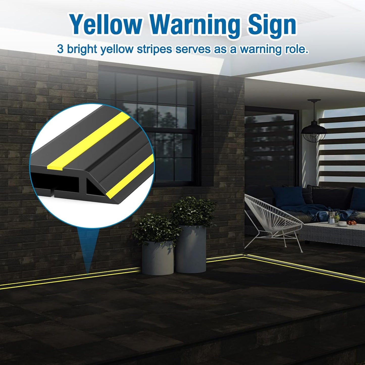 Eapele 4 ft Cable Protector Cord Cover for Floor, Heavy Duty PVC Duct Easy to Unroll, Prevent Trip Hazard for Home Office or Outdoor Settings