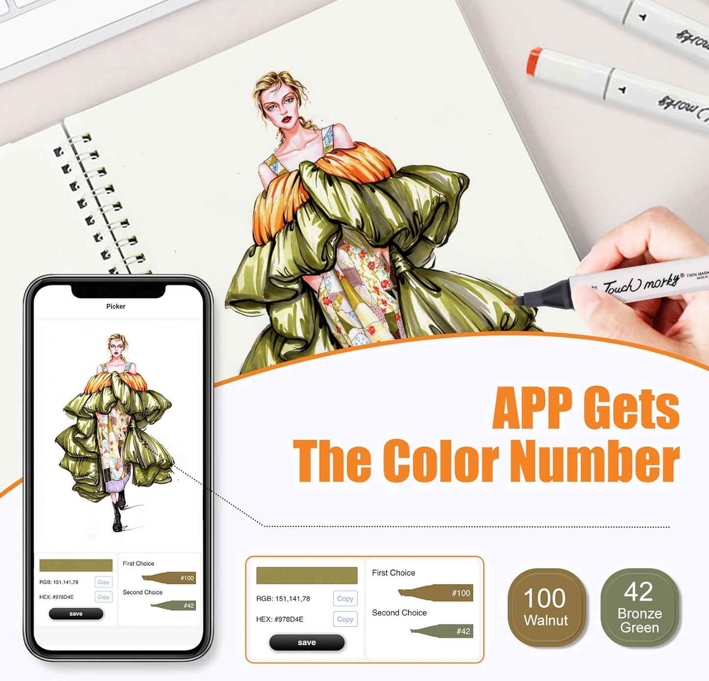 120 Colors Alcohol Markers with Free App, Chisel & Fine Tip Alcohol-Based Marker Set for Adults Kids, Dual Tip Artist Markers for Drawing, Coloring Illustration, Painting and Great Gift Idea