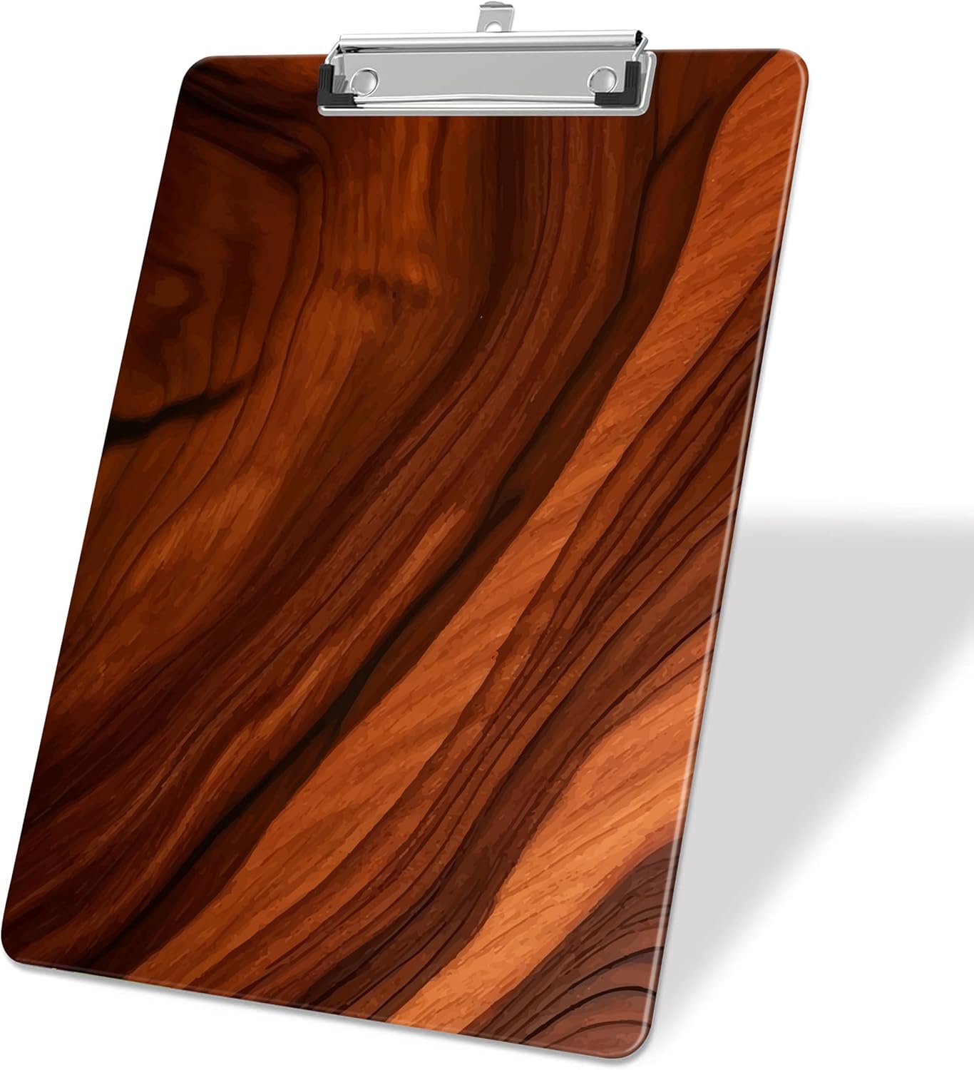 Wood Print Plastic Clipboards,Decorative Plastic Acrylic Clipboard for Teacher Social Worker Students Office Supplies 8 * 12