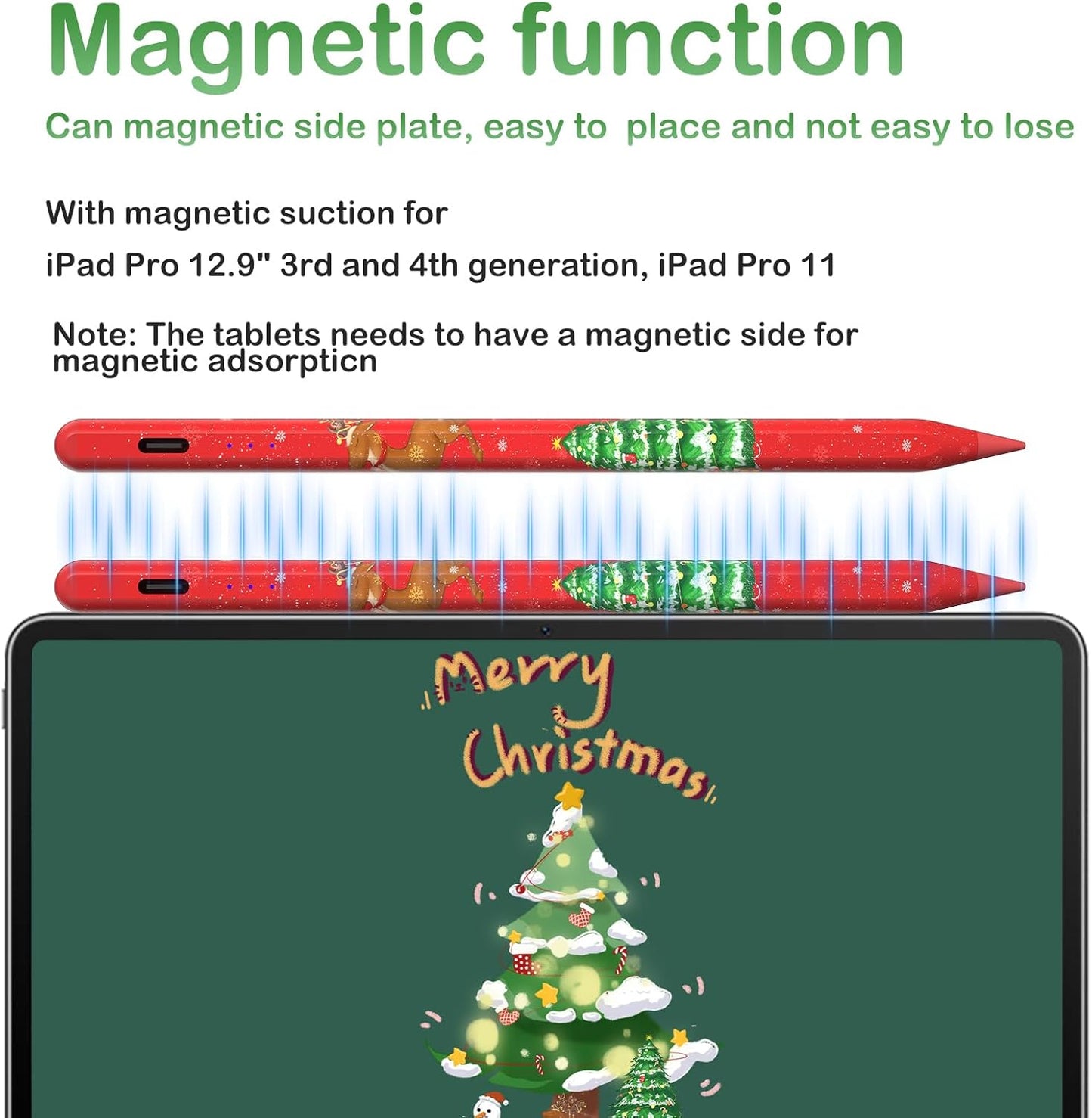 Universal Stylus Pen Compatible for iOS&Android Touch Screen, Pencil with Dual Touch Function,Rechargeable Stylus for iPad/iPad Pro/Air/Mini/iPhone/Cellphone/Samsung/Tablet Drawing&Writing (Red)