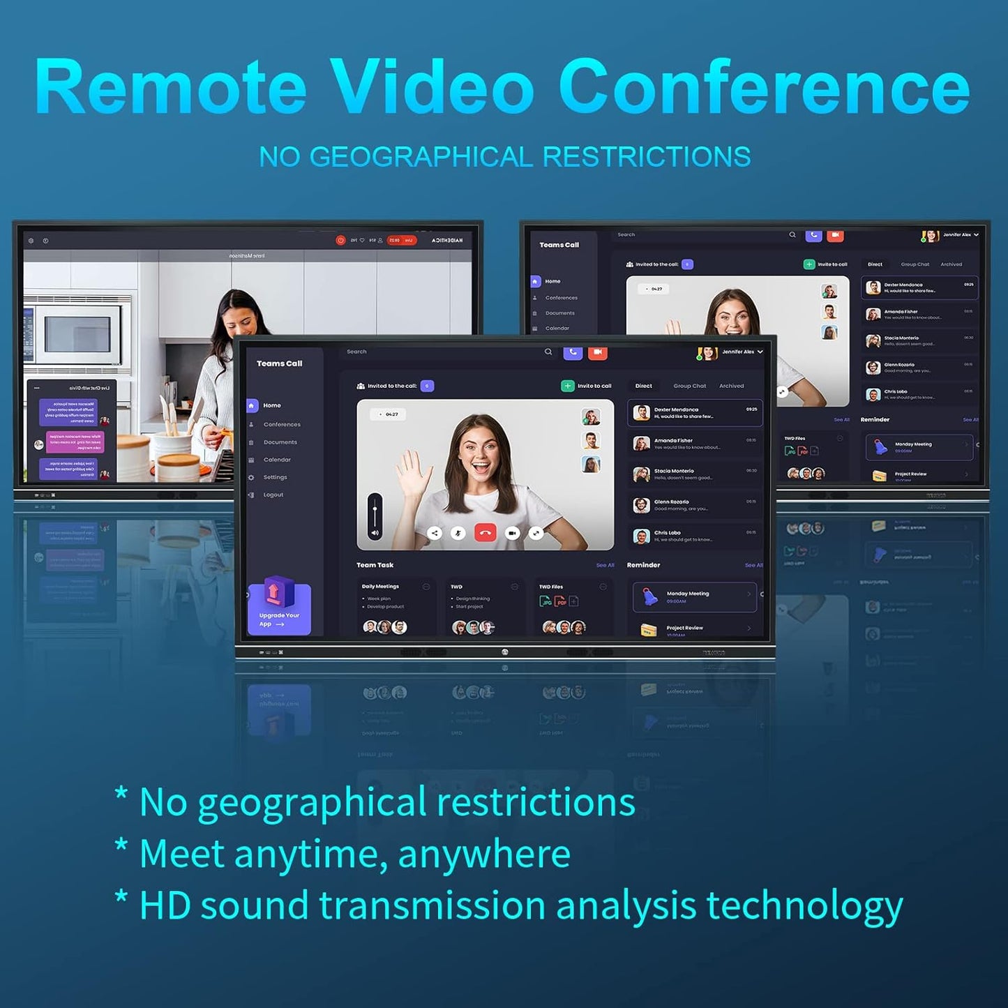 Interactive Whiteboard, 86inch Smart Board with 4K UHD Touch Screen Flat Panel, All in One Digital Electronic Whiteboard Built in Dual System for Conference