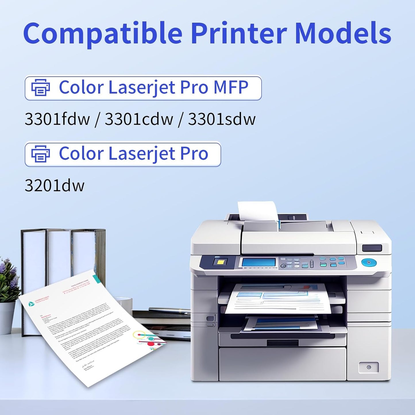 218A Toner Cartridges 4 Pack (with Chip) Compatible Replacement for HP 218A 218X for Color Laserjet Pro 3201dw MFP 3301fdw 3301cdw 3301sdw Printer Ink W2180A W2180X High Yield (BCMY, 4-Pack)