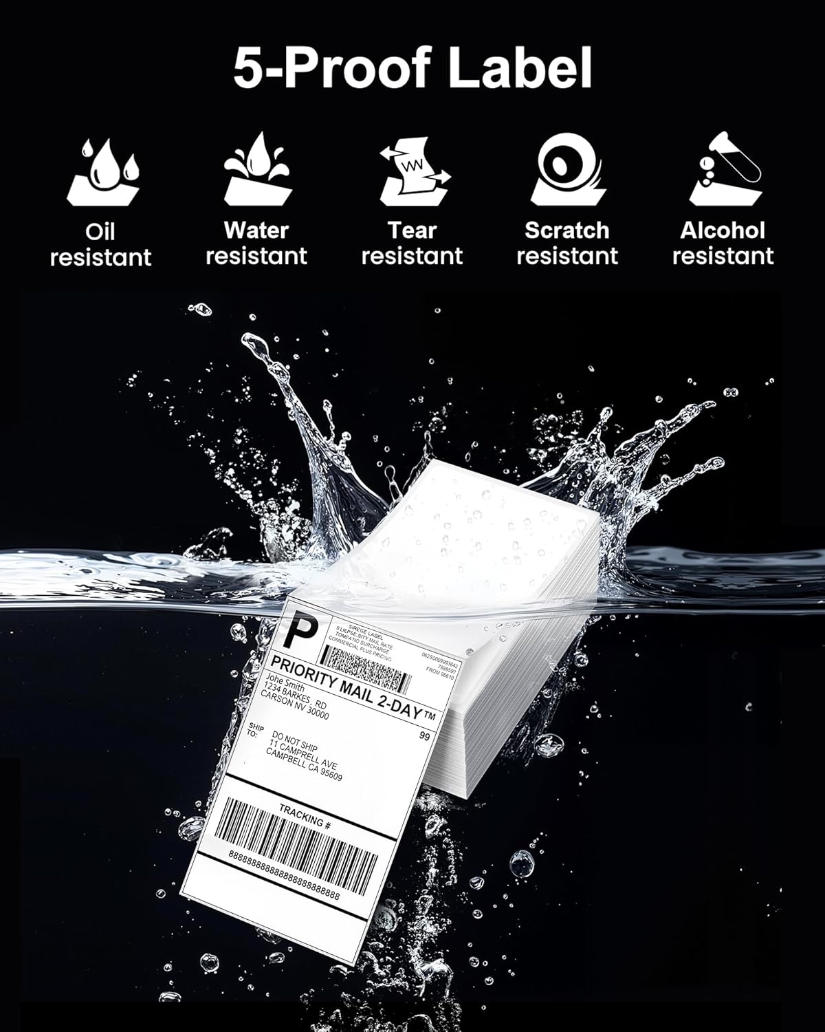 Phomemo 4x6 Thermal Labels for Shipping Label Printer - 500PCS Purple Mailing Labels - 4x6 Direct Thermal Labels Fanfold Compatible with Rollo,MUNBYN,iDPRT,JADENS,POLONO - Water/Oilproof - NO BPA/BPS