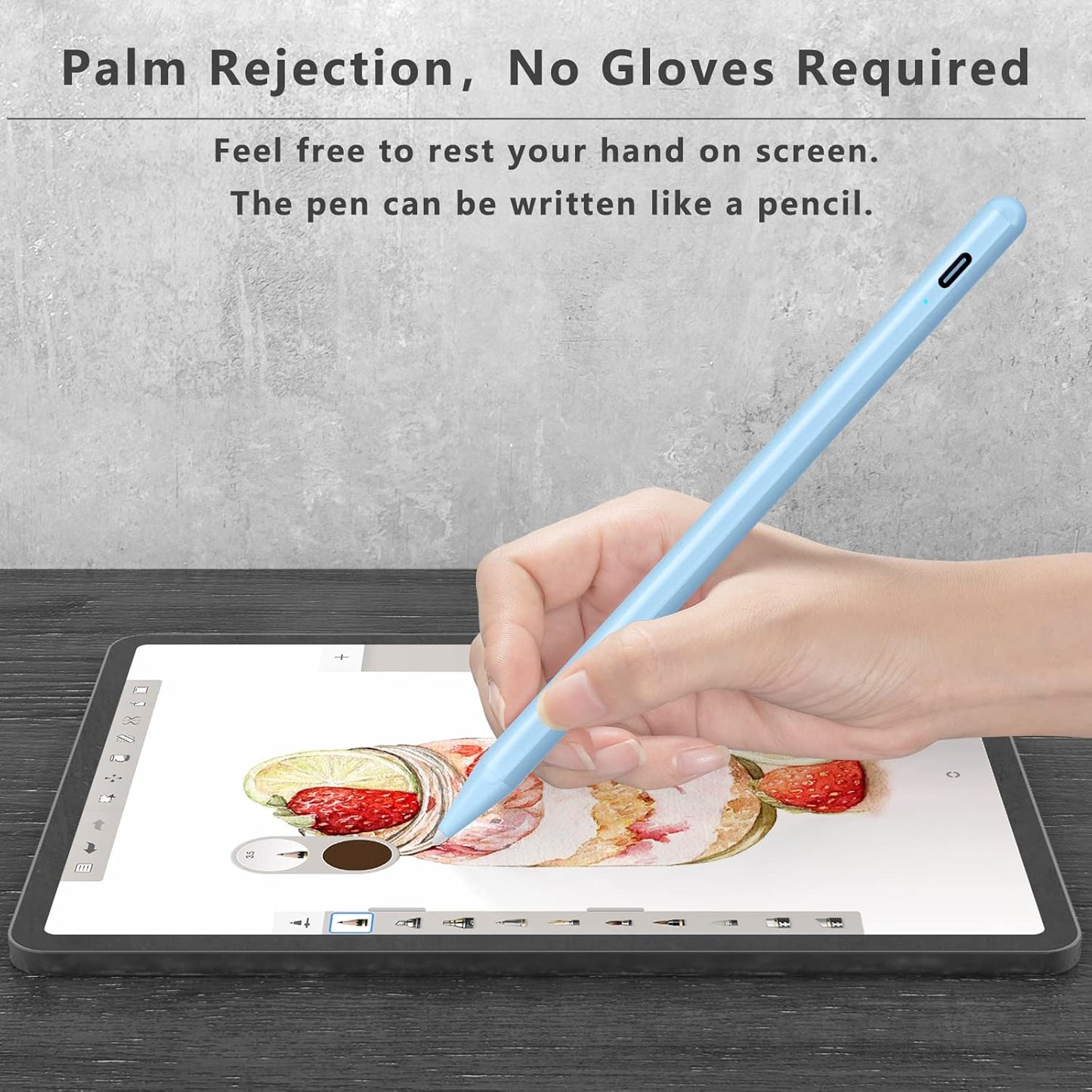 Stylus Pen for iPad (2018-2025) with Fast Charging & Palm Rejection, Pencil for Apple iPad 11th A16/10/9/8/7/6th, Pro 11“13”M4/12.9 inch, Air 11/13 inch M3 2025&M2 2024/5/4/3rd, Mini A17 Pro/6/5th