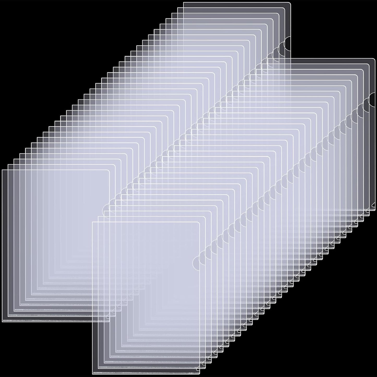 63 Pack Clear Plastic Document Folders L-Type Transparent Project Pockets for A4 Letter Size Paper