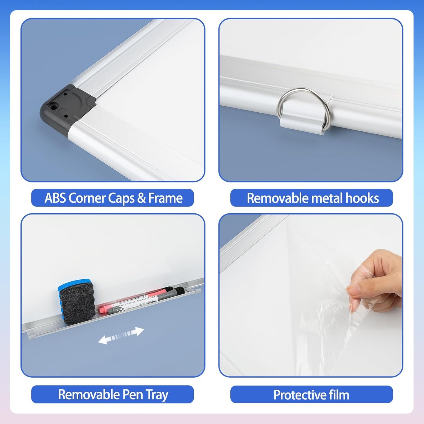 Grtard White Board Dry Erase, 18" x 12" Magnetic Dry Erase Boards, Hanging Magnetic Whiteboard with Marker and Strong Magnets, Dry Erase Board for Wall, White Boards Dry Erase for School, Office, Home