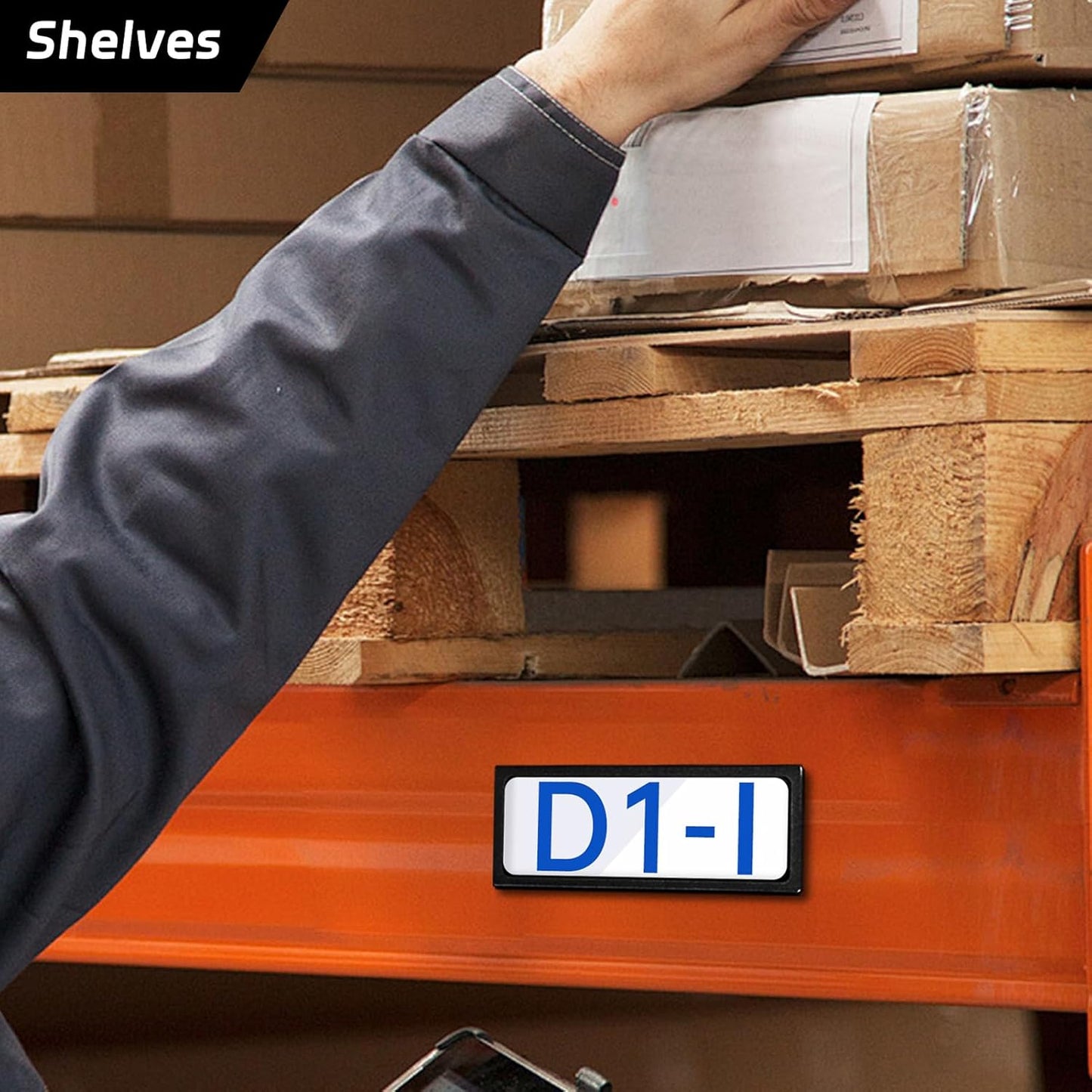 20Pcs Magnetic Plastic Label Holder Black 1.5x4 inch for Supermarket Store Price Tag Metal Shelf File Storage Cabinet Drawer Label Tag Resuable with 8 Color Chalk Makers, 20Pcs White Paper