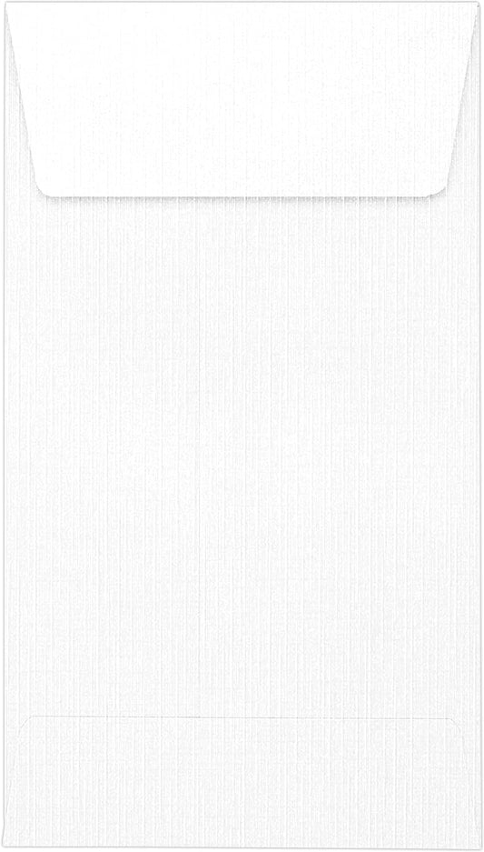LUXPaper #5 1/2 Coin Envelopes | Peel & Press | 3 1/8" x 5 1/2" | White Linen | 80lb. Text | 1,000 Qty