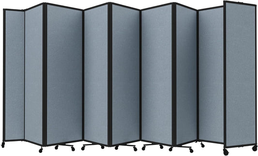Versare Room Divider 360 Portable Wall Partition | Folding Panels | Large Freestanding Divider | Locking Wheels | Temporary Room Separator
