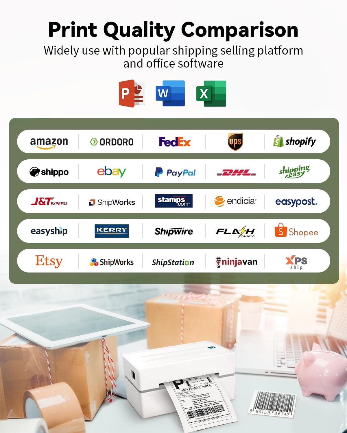 4x6 Thermal Paper, Pack of 500 Fanfold Shipping Labels with Perforated Line, Compatible with Thermal Label Printer, Commercial Grade Mailing Labels