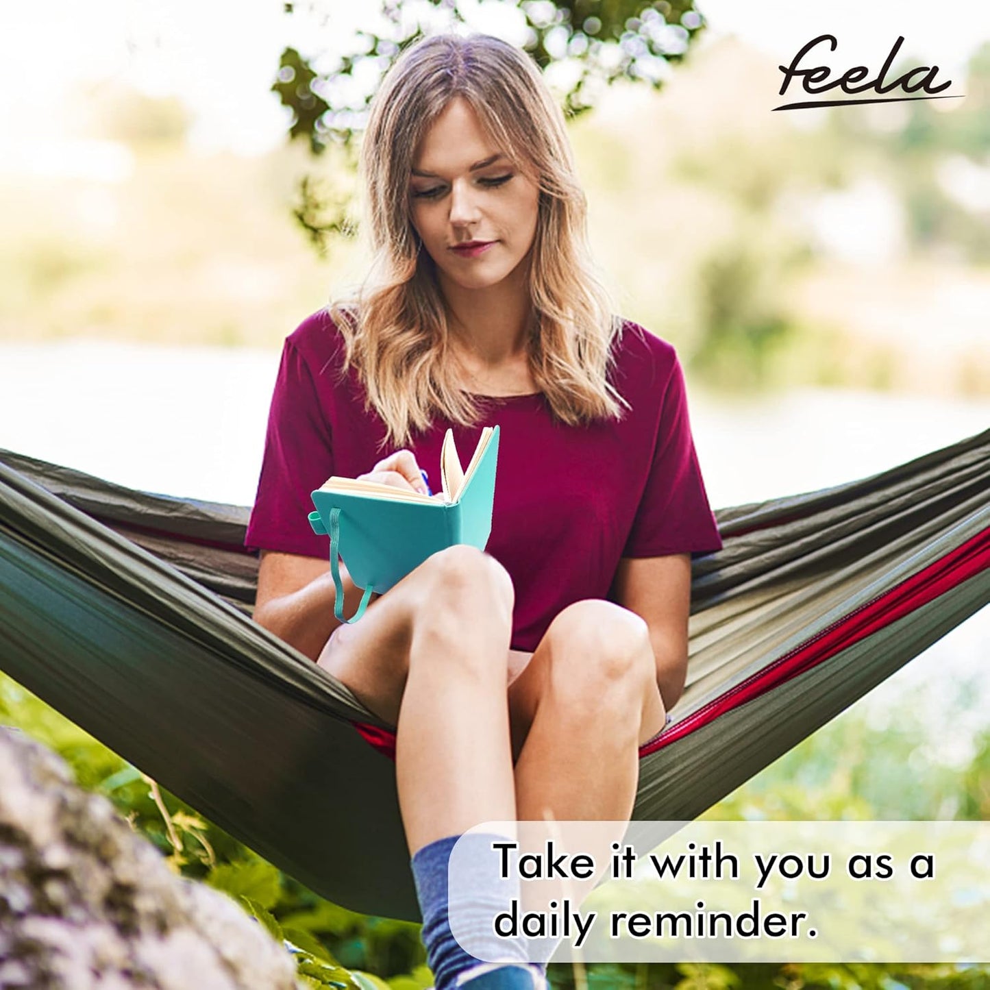 feela Pocket Notebook Journals, Mini Cute Small Hardcover College Ruled Notepad Office School Supplies, with 3 Black Pens, 3.5”x 5.5”, 3 Pack, A6, Solid Colors, Yellow, Orange, Emerald