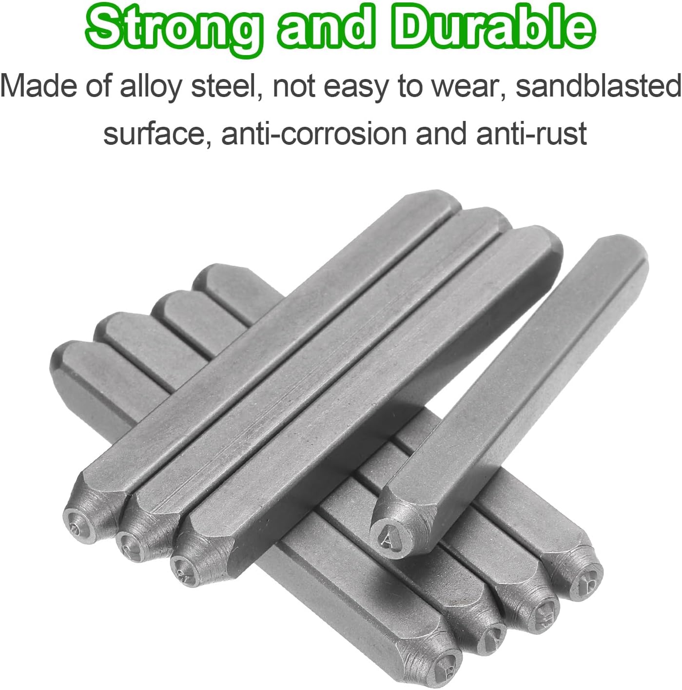 HARFINGTON 36pcs Metal Stamping Kit 1/8" (3mm) Steel Uppercase Letter and Number Punch Set (A-Z / 0-8 / "&" Symbol) Punch Press Tool with Case for Imprinting Metal Plastic Wood Leather