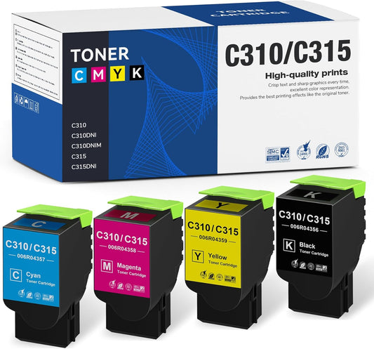C310 C315 Toner Cartridge Replacement for Xerox C310 C315 Toner (006R04356 006R04357 006R04358 006R04359) Compatible with Xerox C310 C315 C310DNI C310DNIM C315DNI Printer 4-Pack