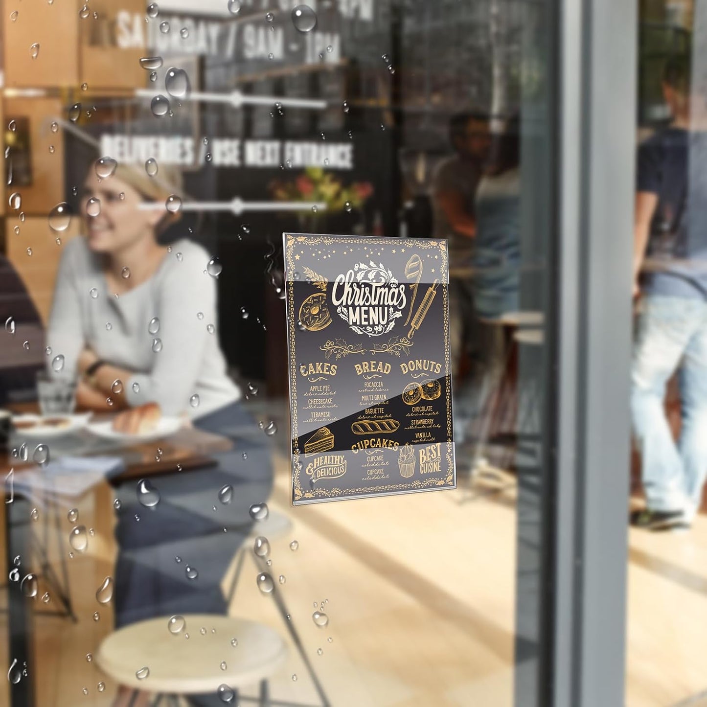 Kigley 50 Packs 8.5 x 11 Wall Mount Acrylic Sign Holder Clear Acrylic Sign Holder with Tape Wall Mount Plastic Paper Display Frame Document Menu Holder for Office Home Store Restaurant No Drilling