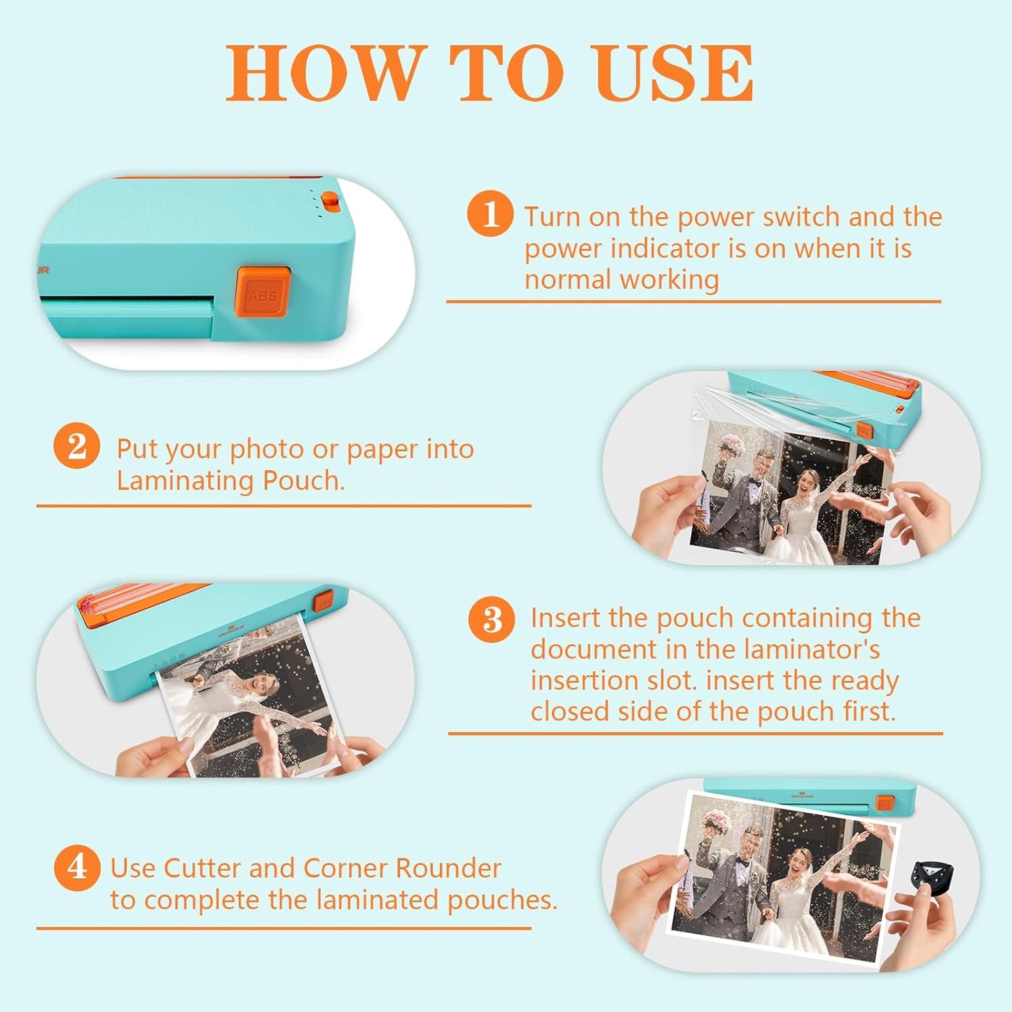 MECOLOUR Thermal Laminator Machine,3-in-1 Laminator with Built-in Paper Trimmer,Hole Punch & Corner Rounder,A4 Laminating Machine Fast 3-Min Warm-Up,Ideal for Teachers,Offices,Business or Home 110V