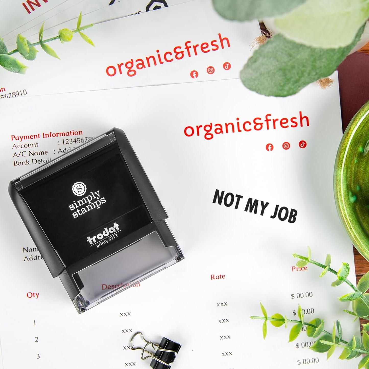 Not My Job Office Stamp | 4 Different Sizes | 20 Designs | Multiple Color Options | Perfect for Quick Validation of Office Documents (Not My Job, Large)