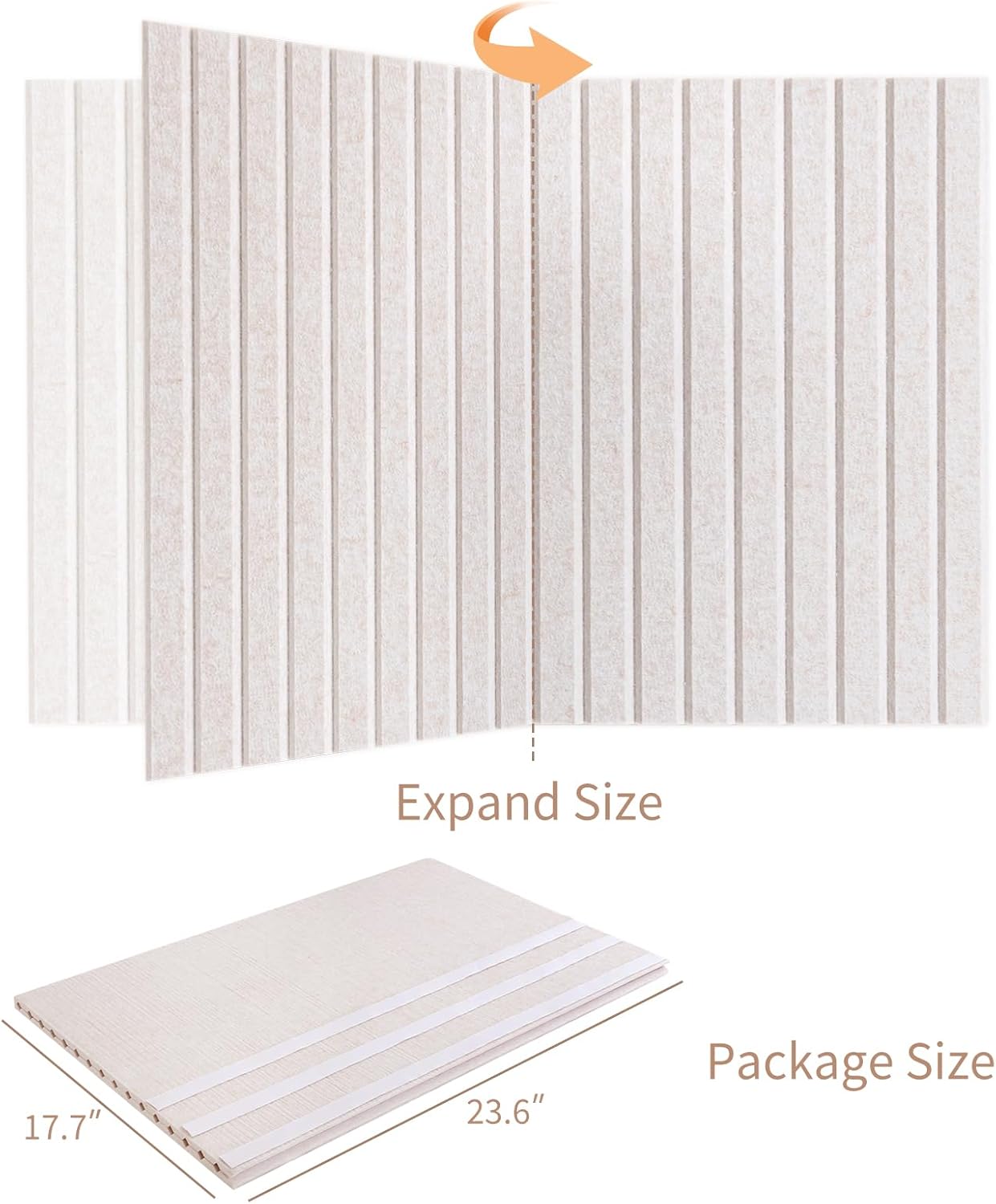 Bulletin Board, 36 x 24 inches Felt Board Decorative Pin Board, 3' x 2' Cork Board Alternative for Wall, Foldable Photo Board with 20 Pushpins - Oatmeal Stripes