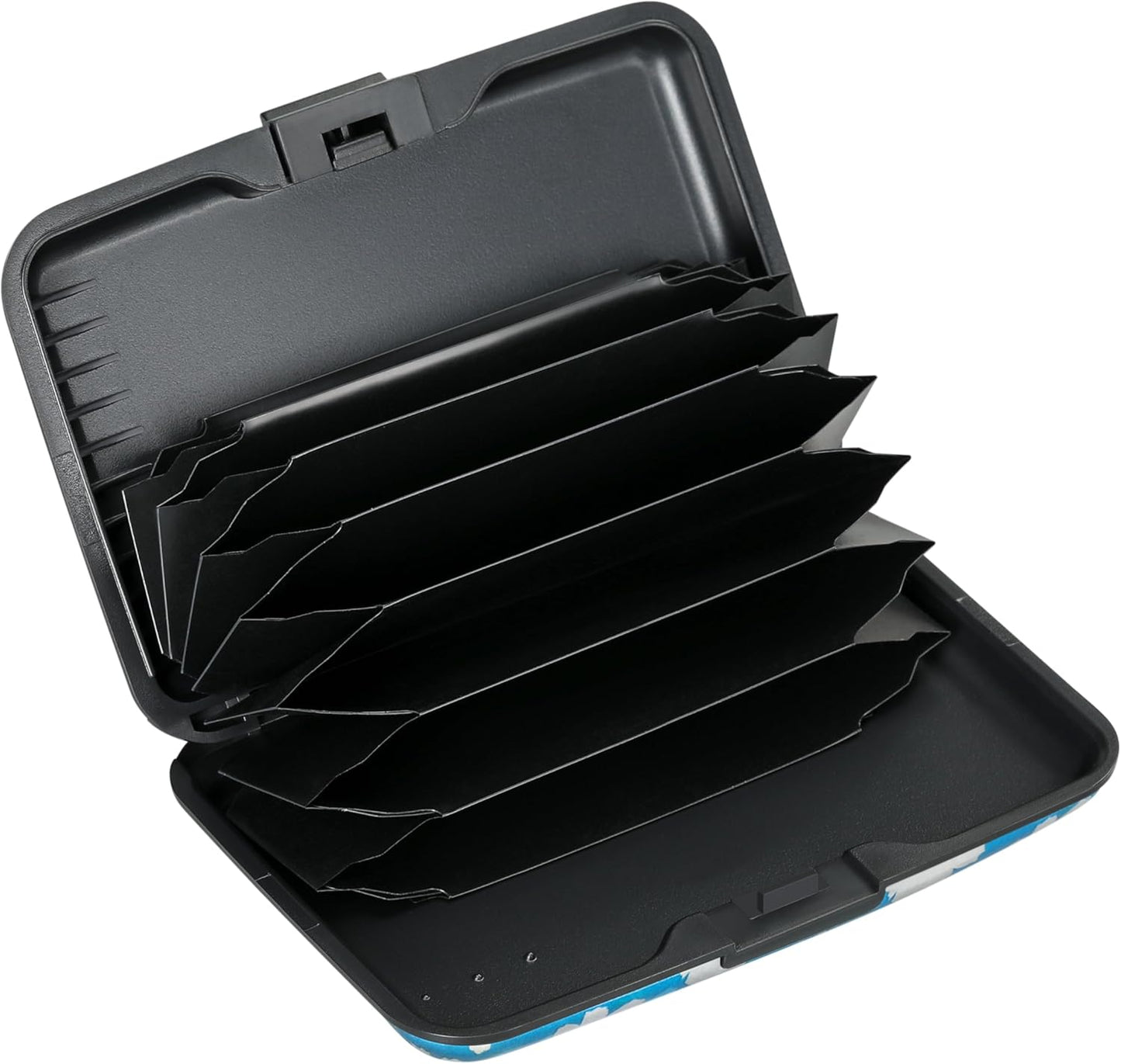 ELFISH Mini RFID Aluminum Wallet Credit Cards Holder Business Card Case Metal ID Case for Men Women(Blooms)