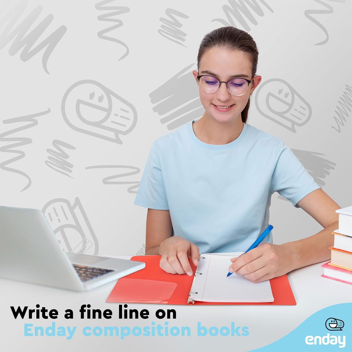 Loose Leaf Paper Bulk, 1800 Sheets, Wide Ruled, (12 Pack) 150 Sheets Per Pack, 8" x 10.5" White Filler Paper, 3 Hole Punched Binder Paper for 3 Ring Binders, Notebook Paper - By Enday