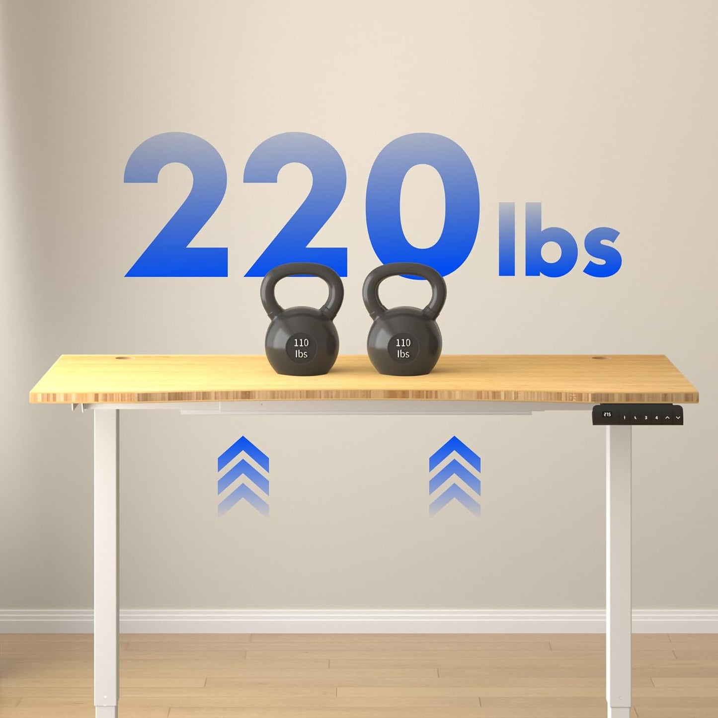 FLEXISPOT E3 Bamboo Dual Motor 72x30 Inch Electric Height Adjustable Standing Desk Whole-Piece Board Sit Stand Up Desk (White Frame + Bamboo Curved Desktop)