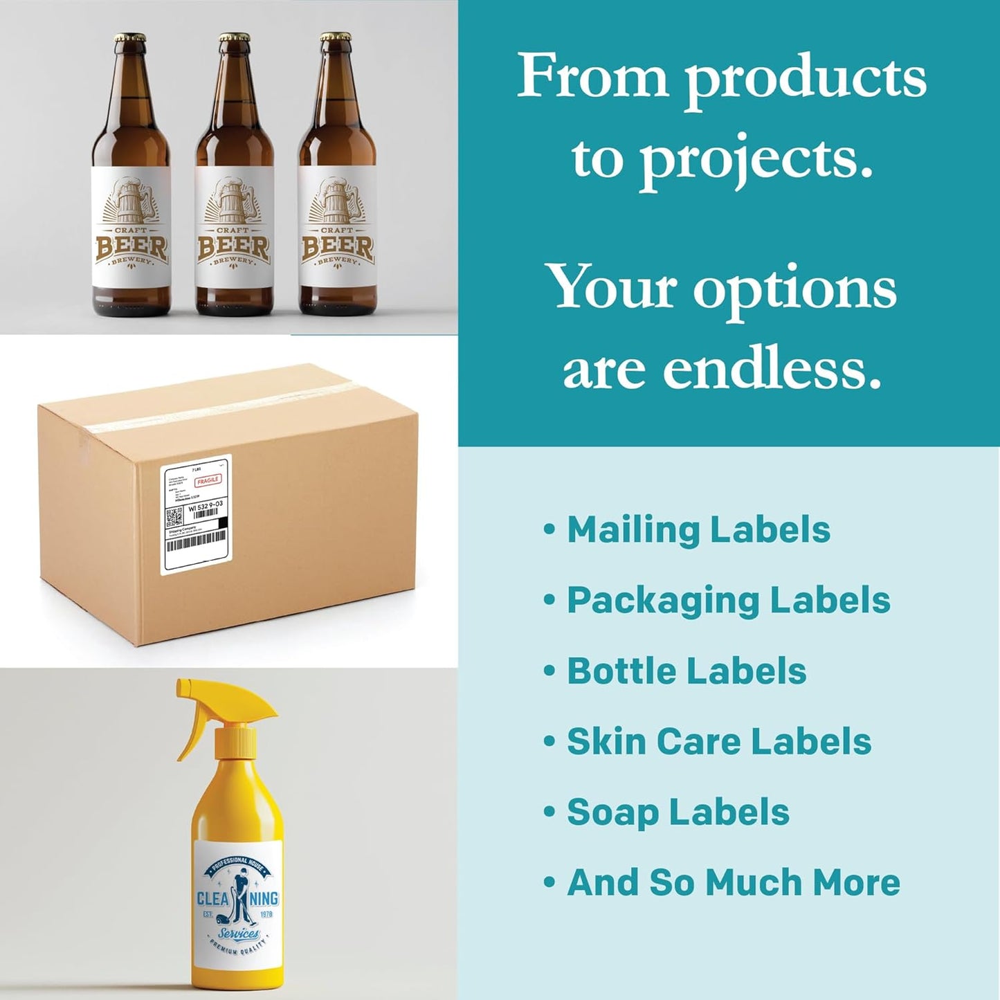 Premium Label Supply White Sticker Mailing/Shipping Labels – 3.5" x 5" – Laser/Inkjet Compatible – (4 per Sheet), 500 Sheets - 2,000 Total Adhesive Labels